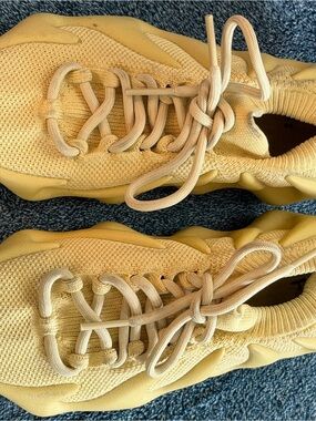 adidas Kids Yellow Knit Lace-Up Sneakers